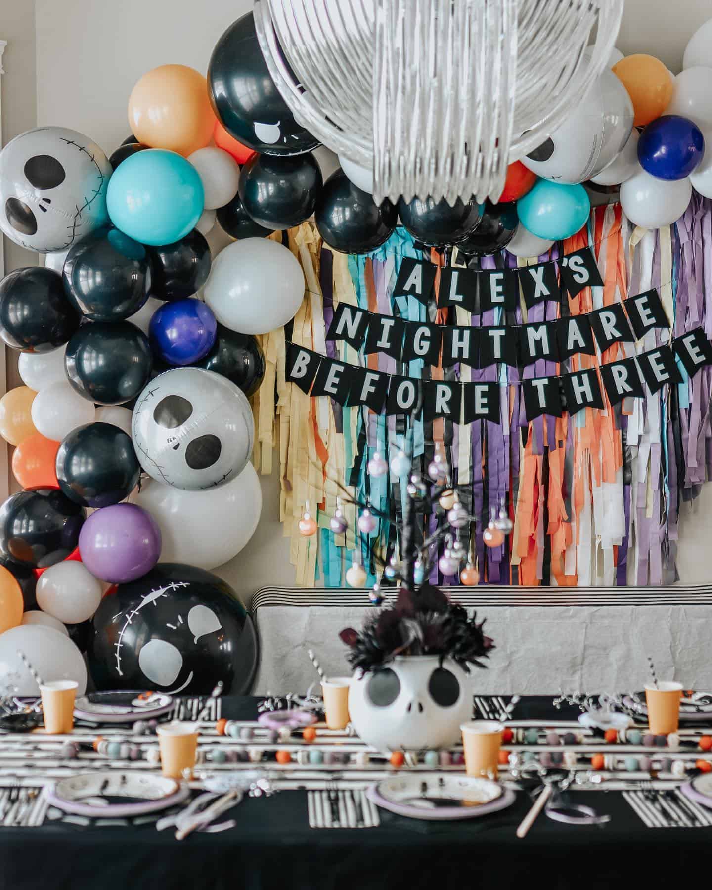 Nightmare Before Christmas Balloon Garland Birthday Bash