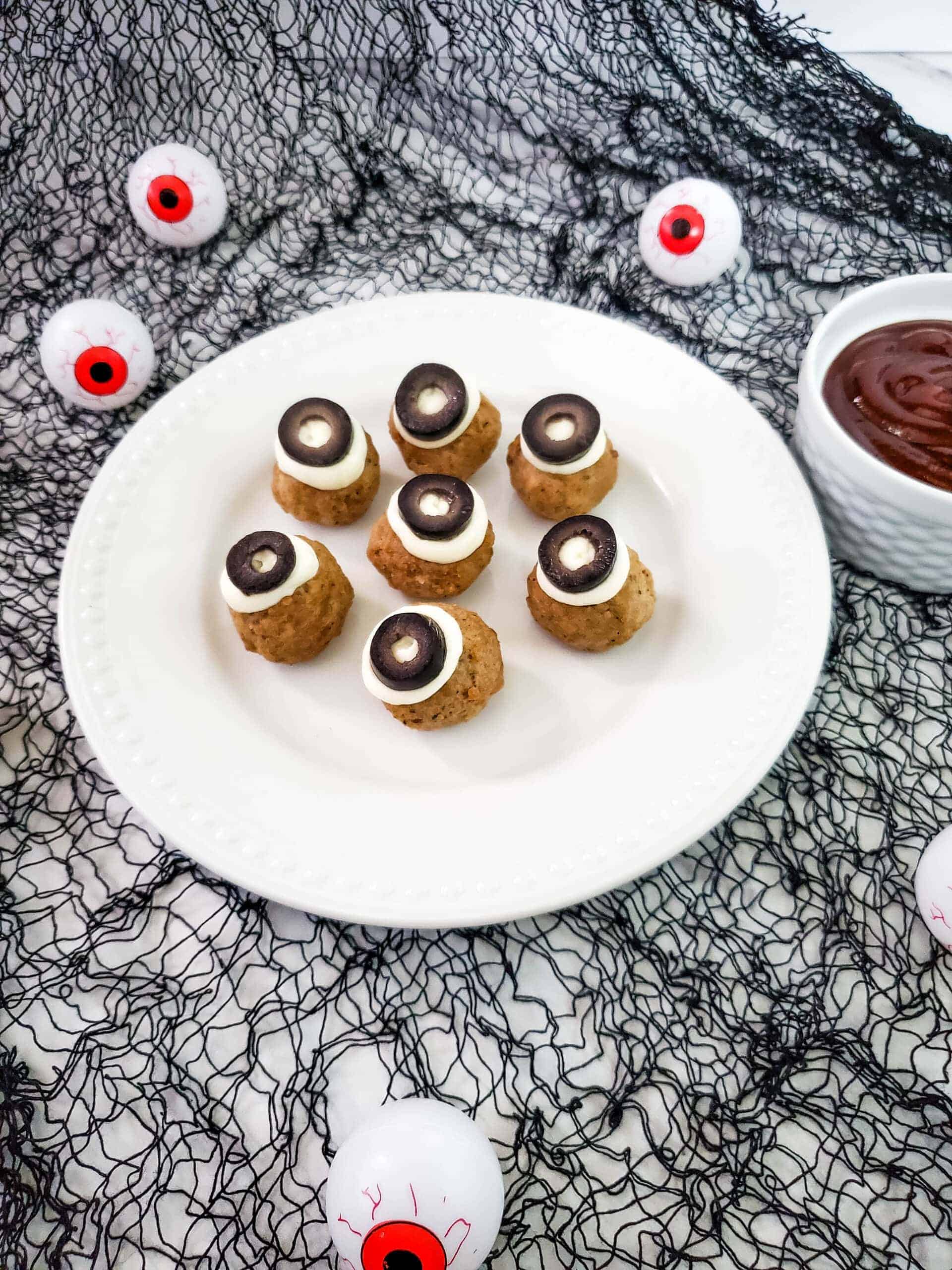 Spooky Eyeball Meatballs Halloween Finger Food