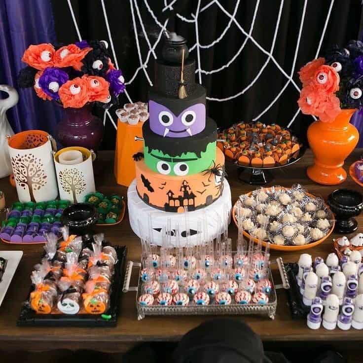 Tiered Monster Cake Anchors A Halloween Birthday