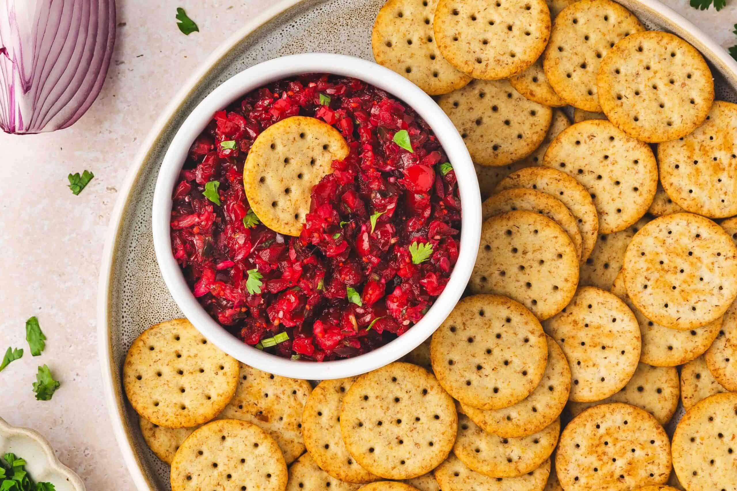 Cranberry Jalapeno Salsa Made with Frozen Cranberries