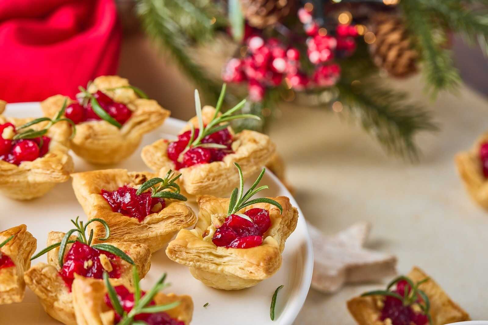 Cranberry Orange Brie Tarts with Toasted Walnuts