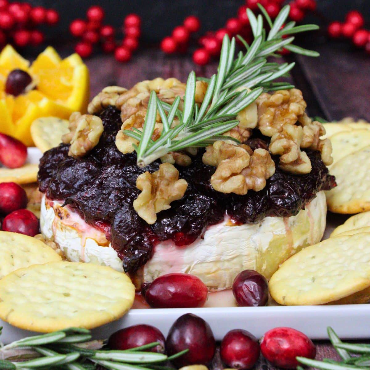 Cranberry Walnut Brie for the Thanksgiving Table