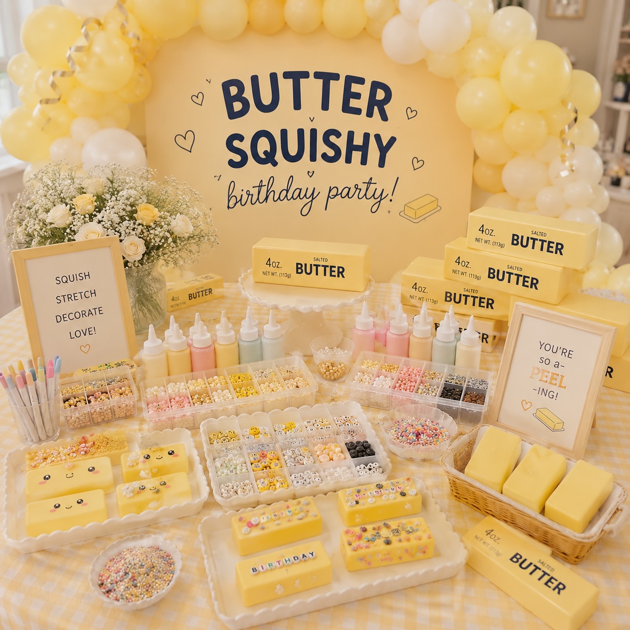 DIY Butter Squishy Decorating Station With Toppings
