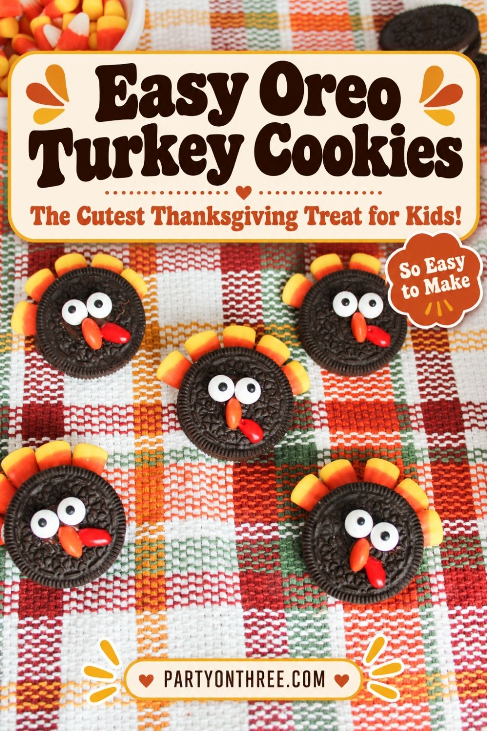 Easy Oreo Turkey Cookies