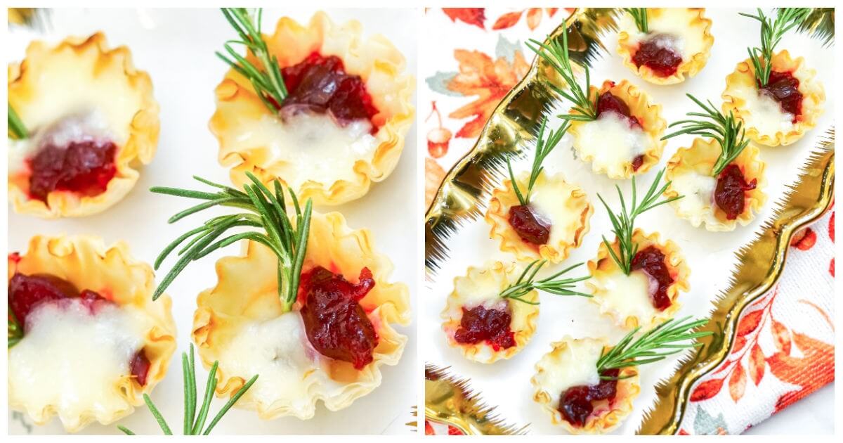 Mini Phyllo Cups with Cranberry Brie