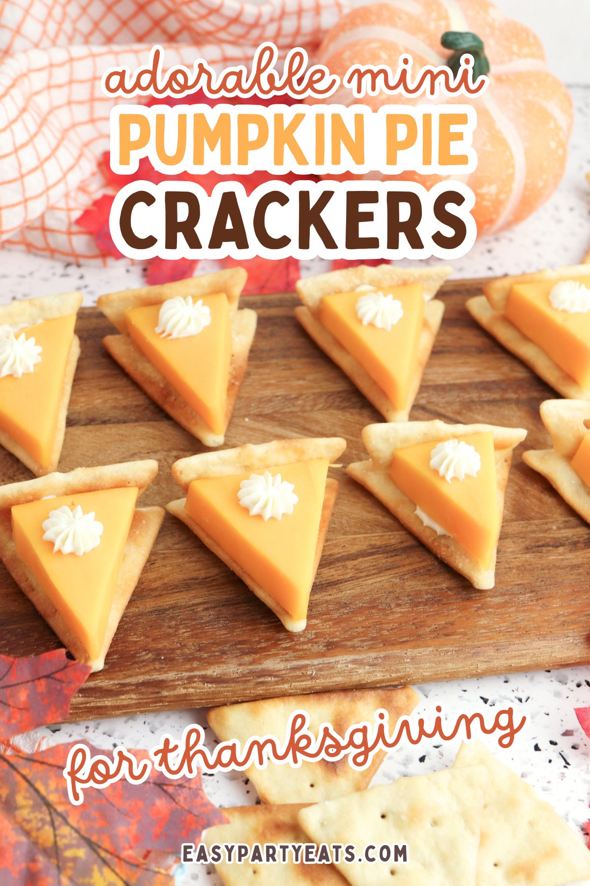 No Bake Pumpkin Pie Crackers for a Kids Table