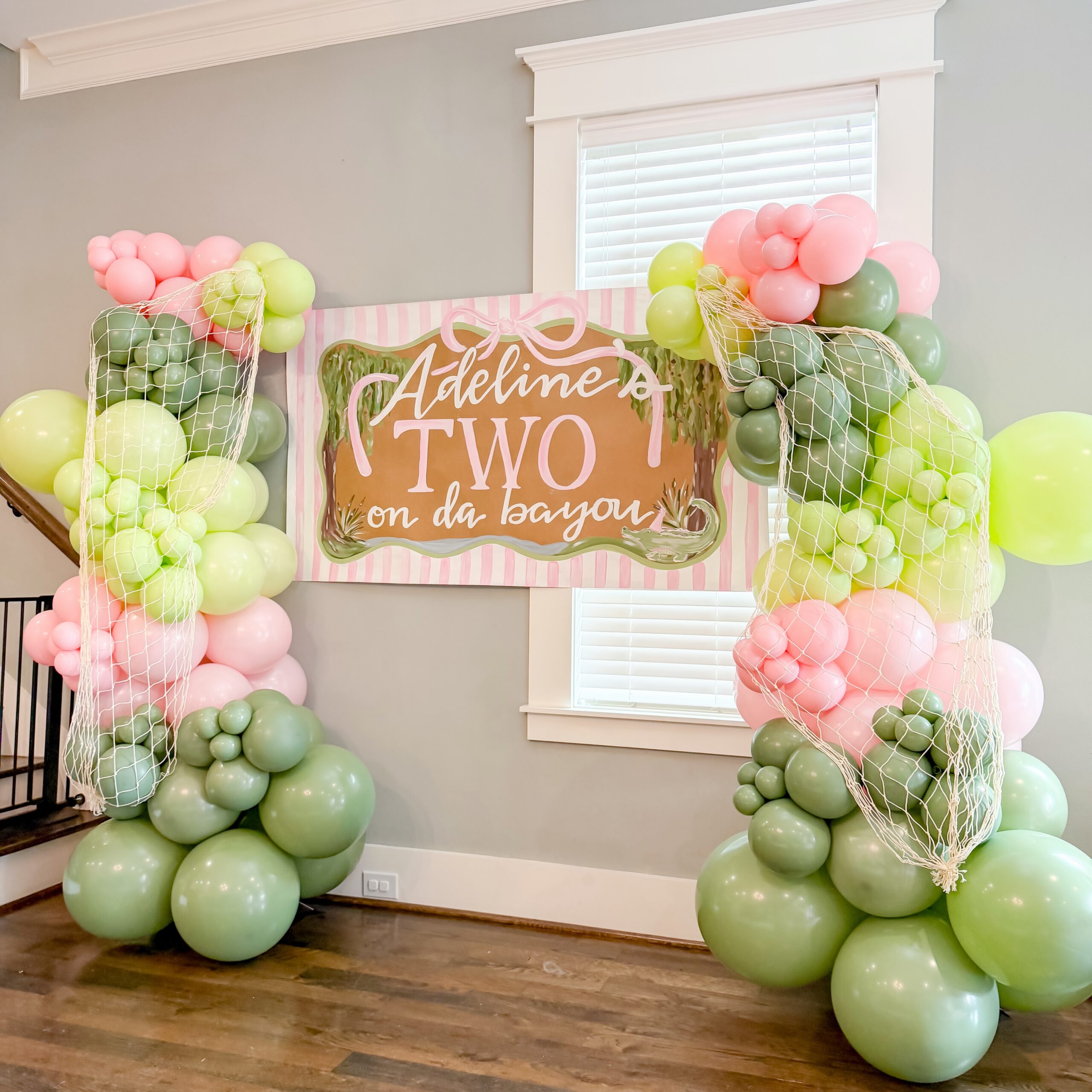 Pastel Balloon Garlands with Netting for a Two