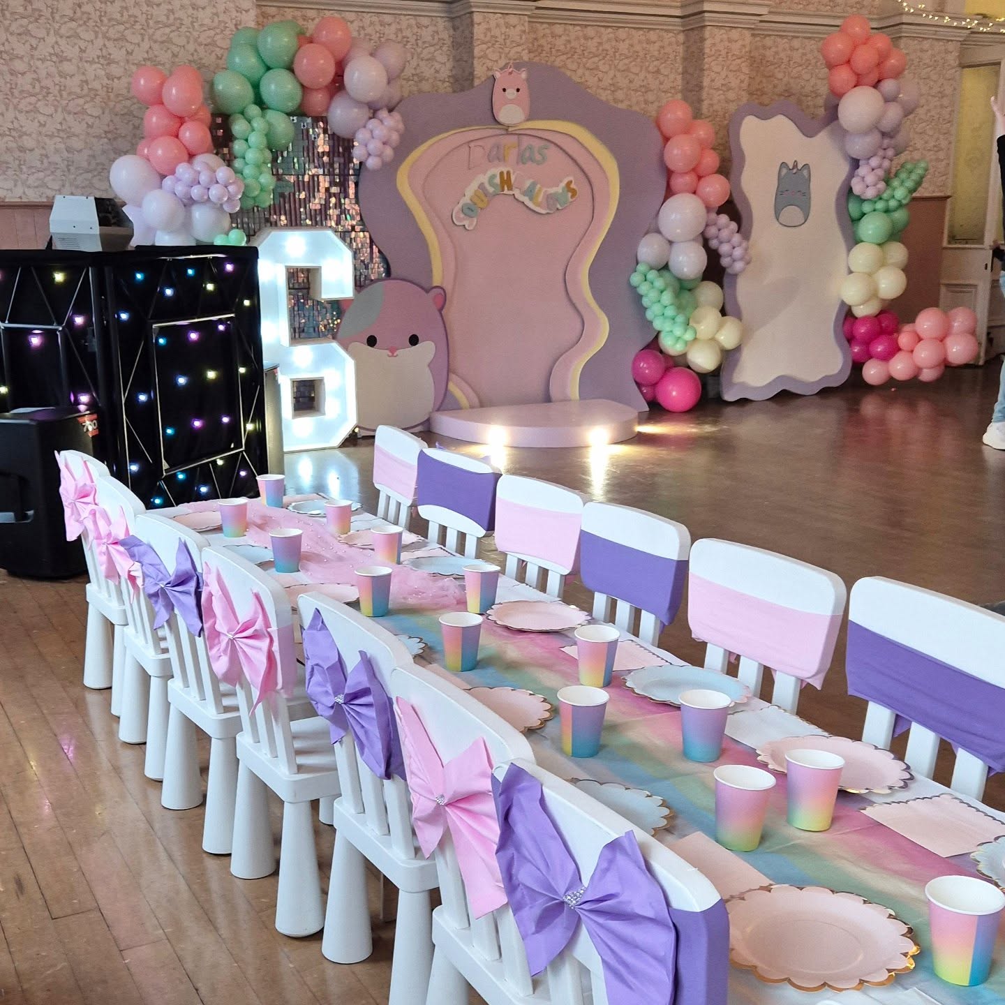Pastel Squishmallow Themed Table for a Big Kid Party