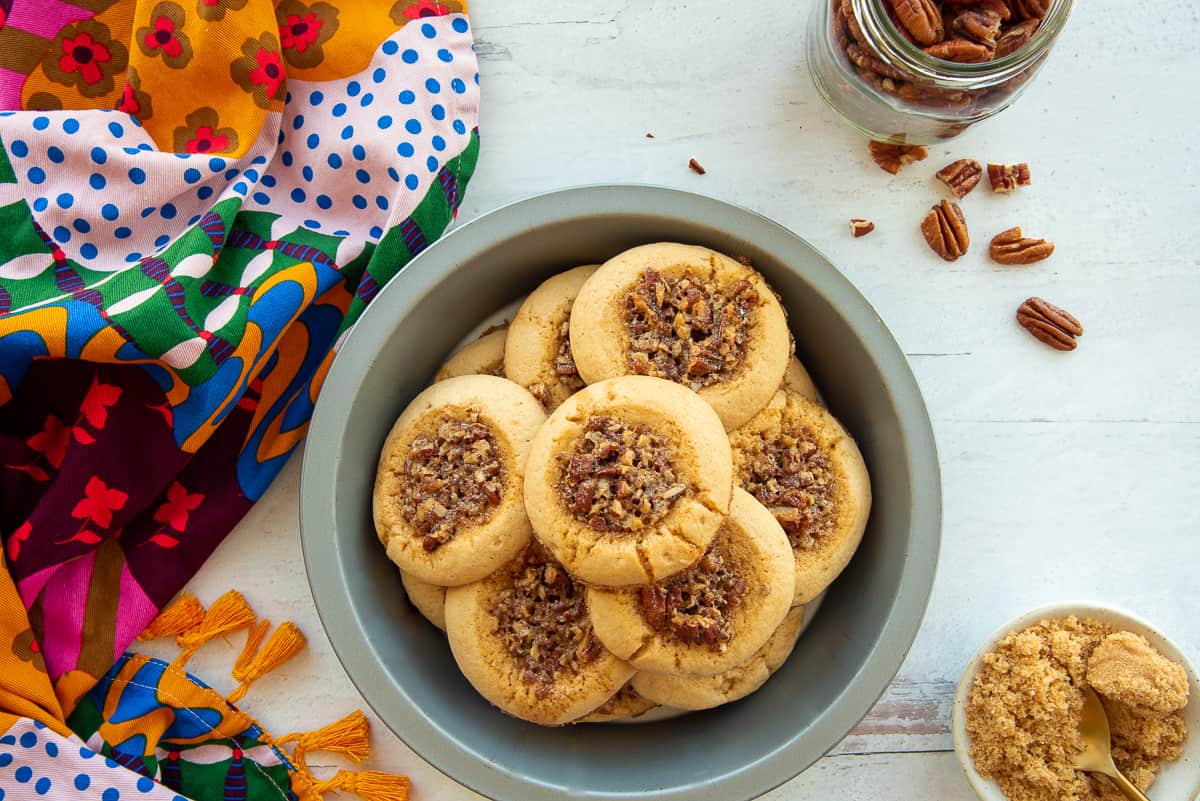 Pecan Pie Thumbprint Cookies - Sense & Edibility