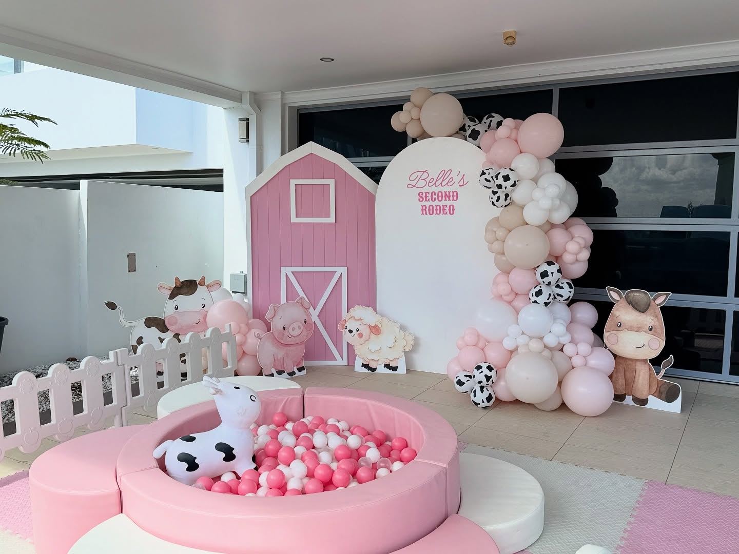 Pink Farmhouse Barn Bash With a Ball Pit