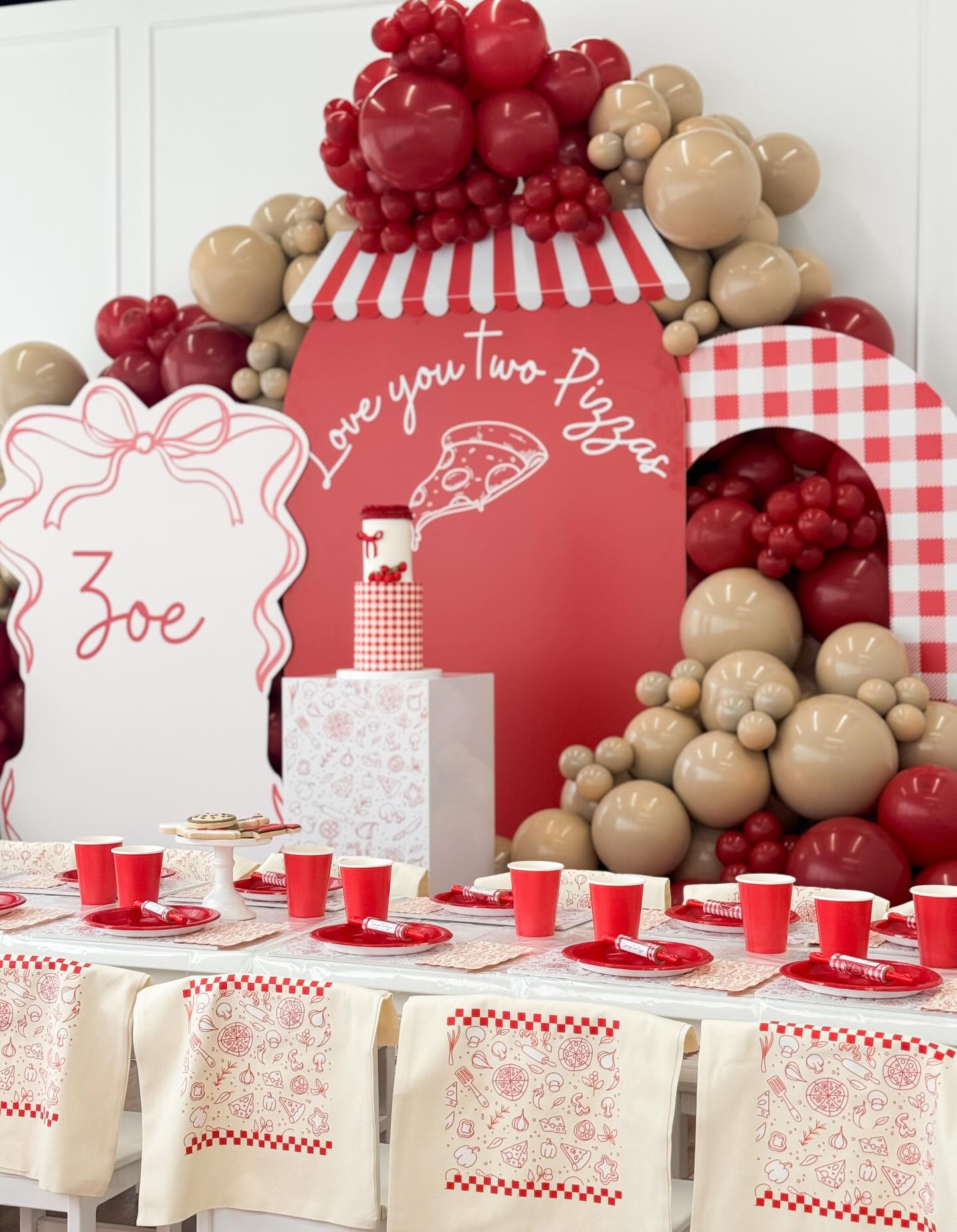 Pizza and Checkered Gingham Second Birthday Bash