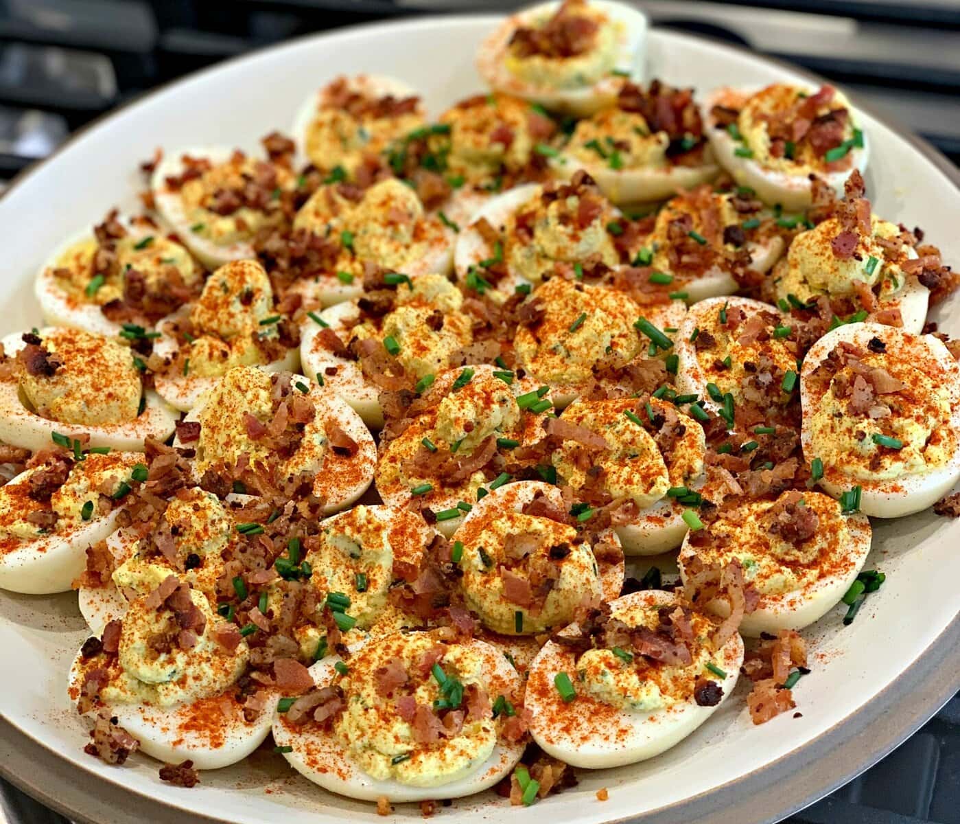 Smoked Deviled Eggs with a Bacon Kick
