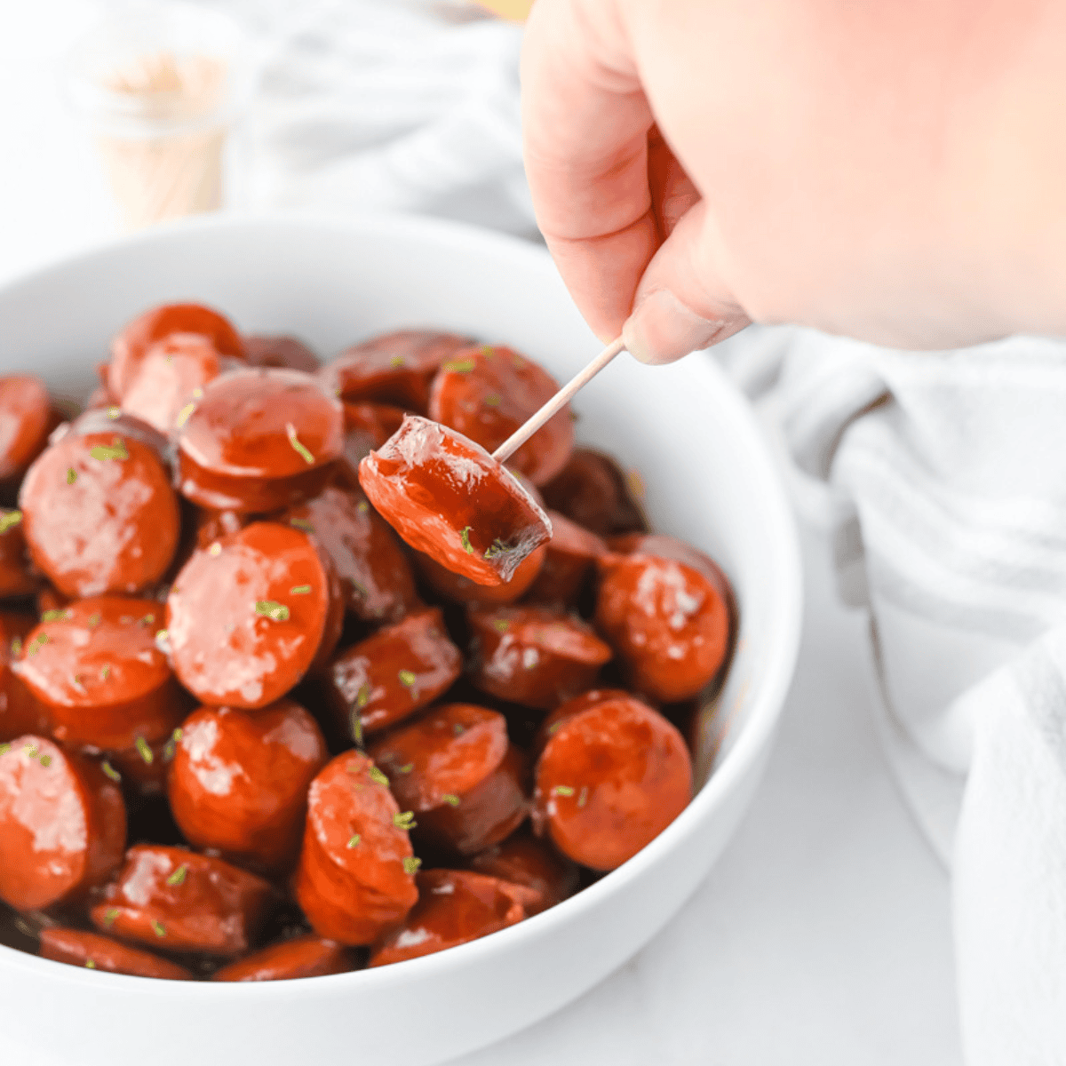 Three Ingredient BBQ Kielbasa Bites for a Crowd