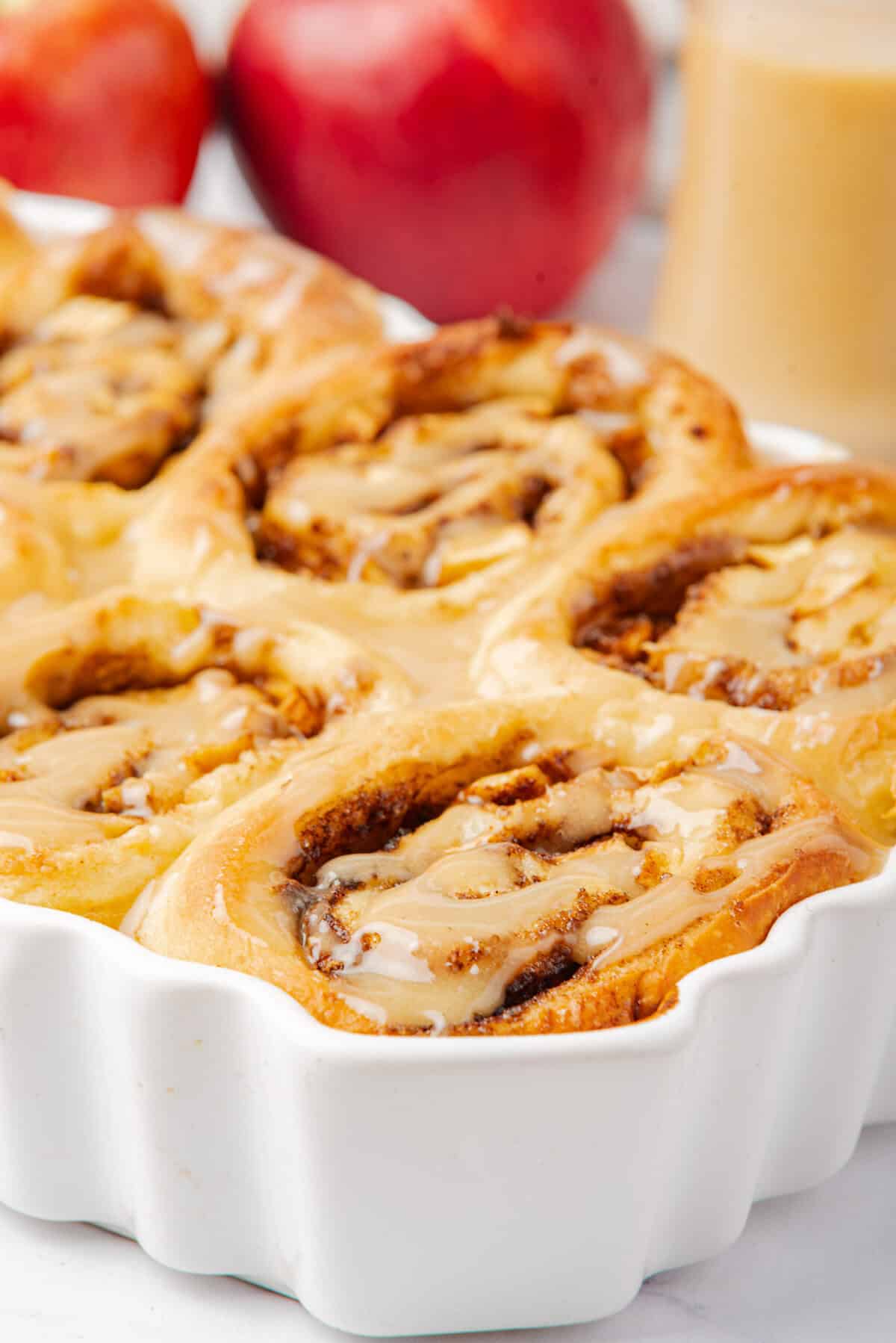 Apple Cinnamon Rolls With Maple Glaze