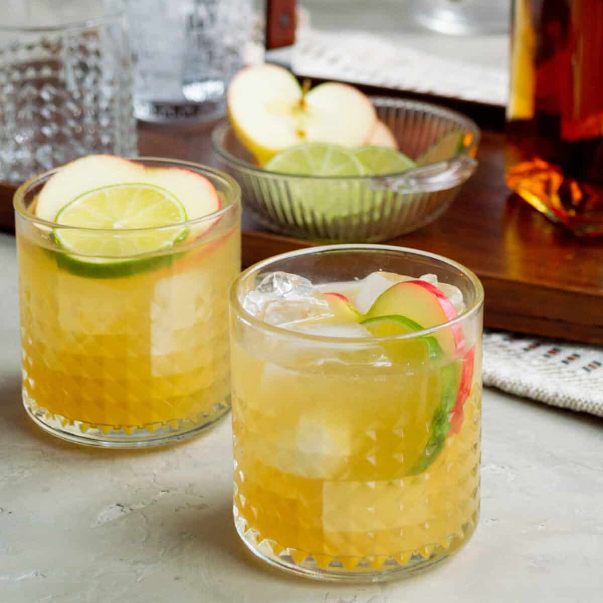 Autumn Bourbon Rickey Cocktail with Maple Syrup