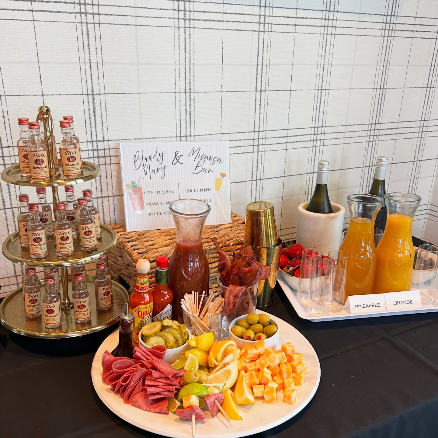 Bloody Mary and Mimosa Combo Bar With Mini Titos