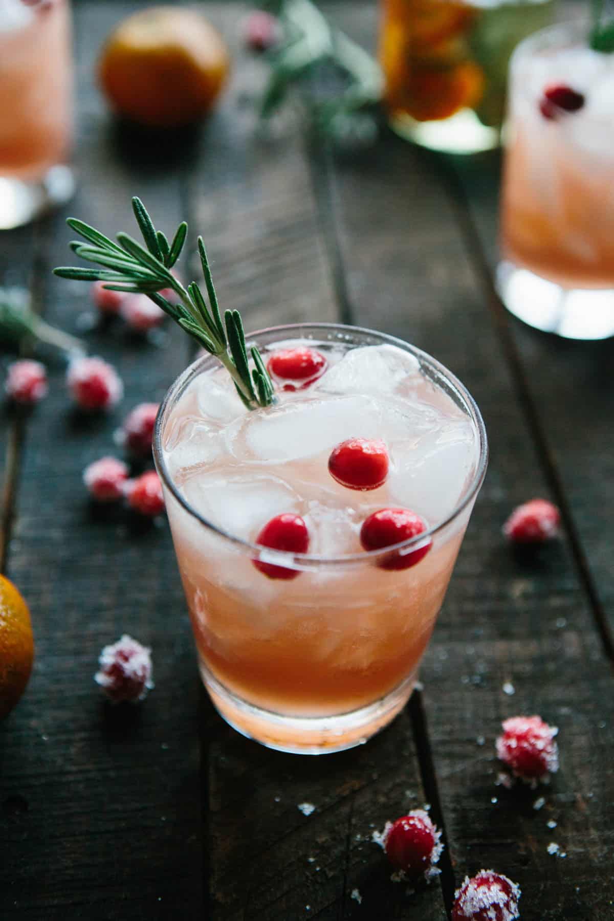 Cranberry, Clementine + Rosemary Cocktails