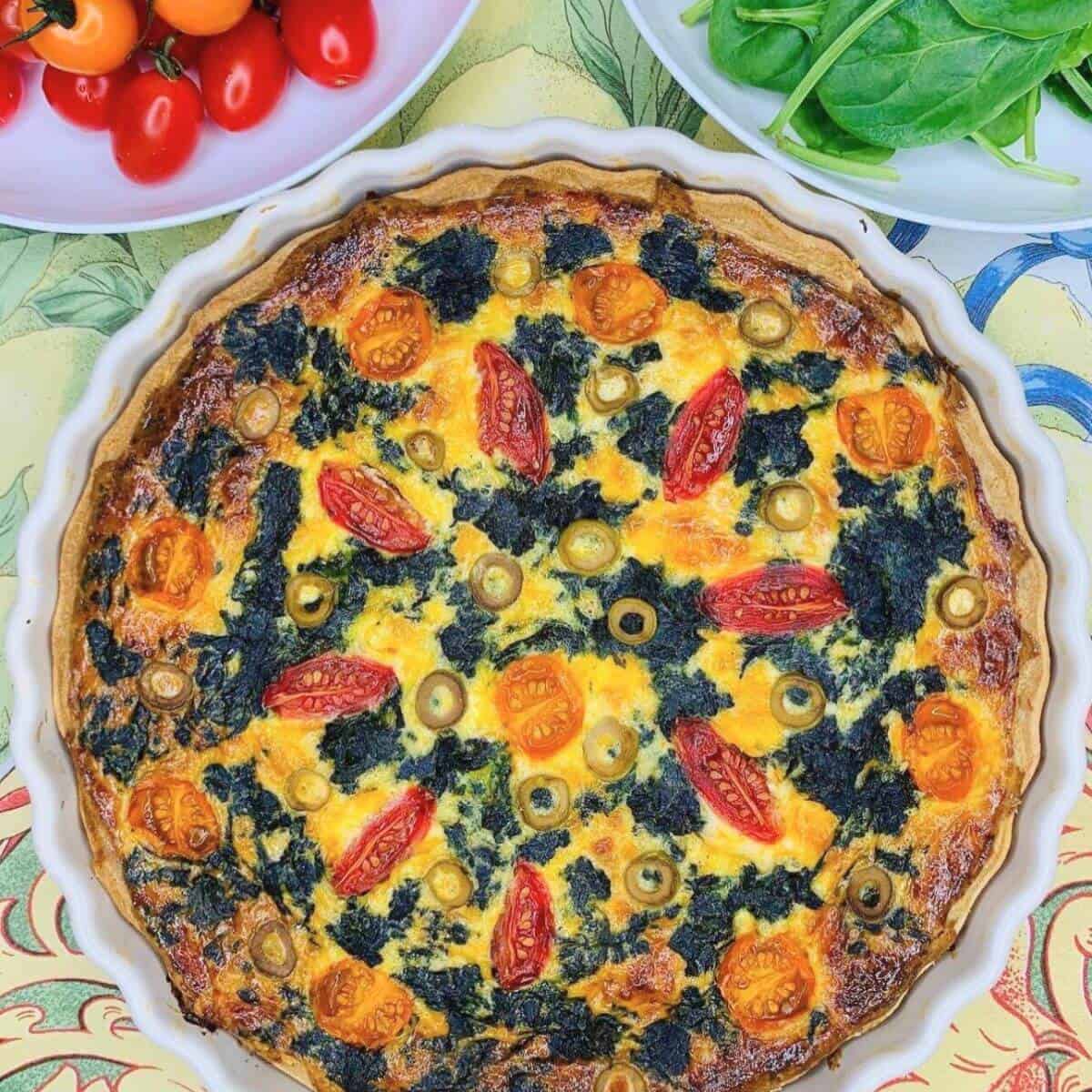 Easy Spinach & Cherry Tomato Quiche