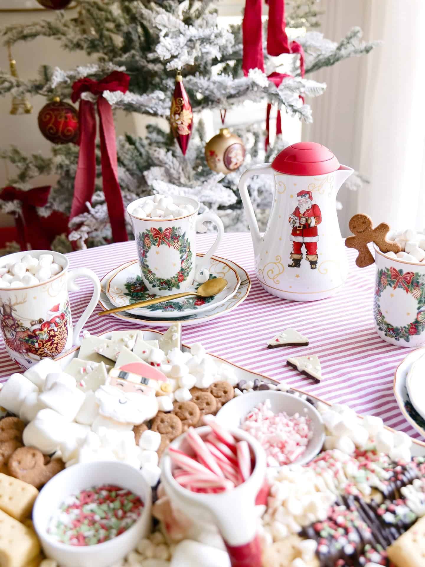Fine China Hot Chocolate Bar With a Toppings Board