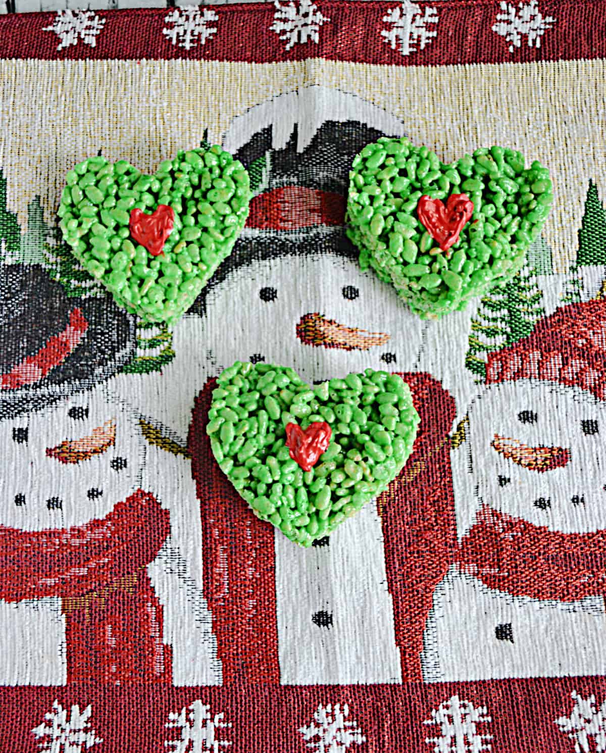 Grinch Heart Rice Krispies Treats