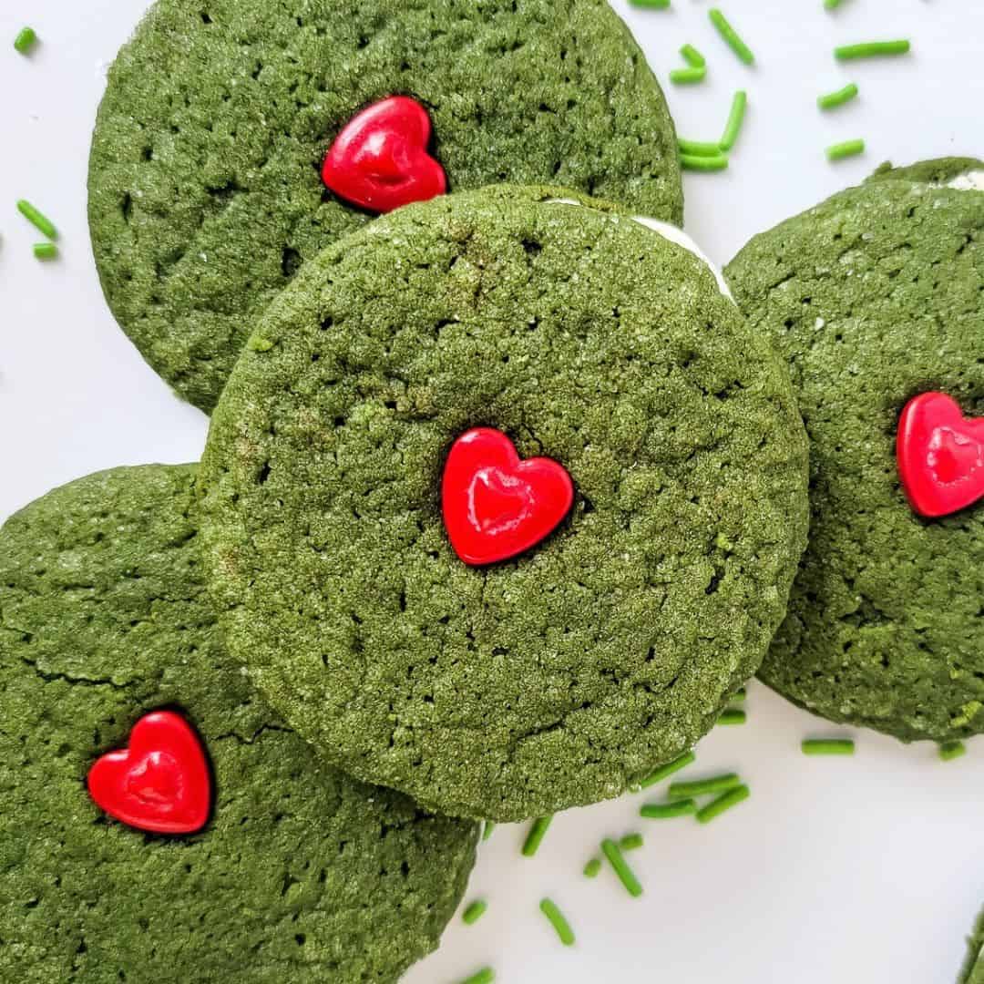 Grinch Inspired Ginger Sandwich Cookies