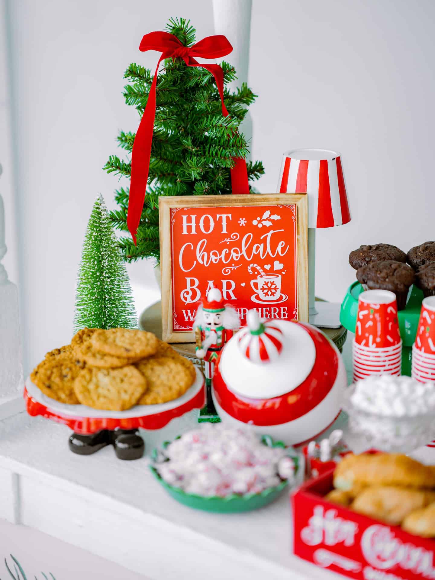 Hot Chocolate Bar Sign With Nutcracker Accents