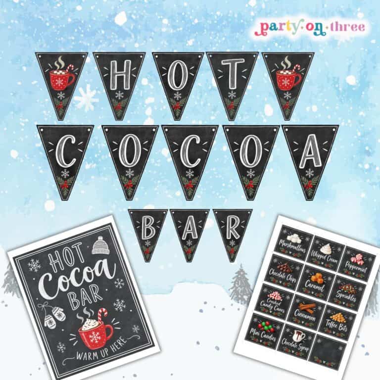 Free Hot Cocoa Bar Printables (Sign, Labels, + Banner)