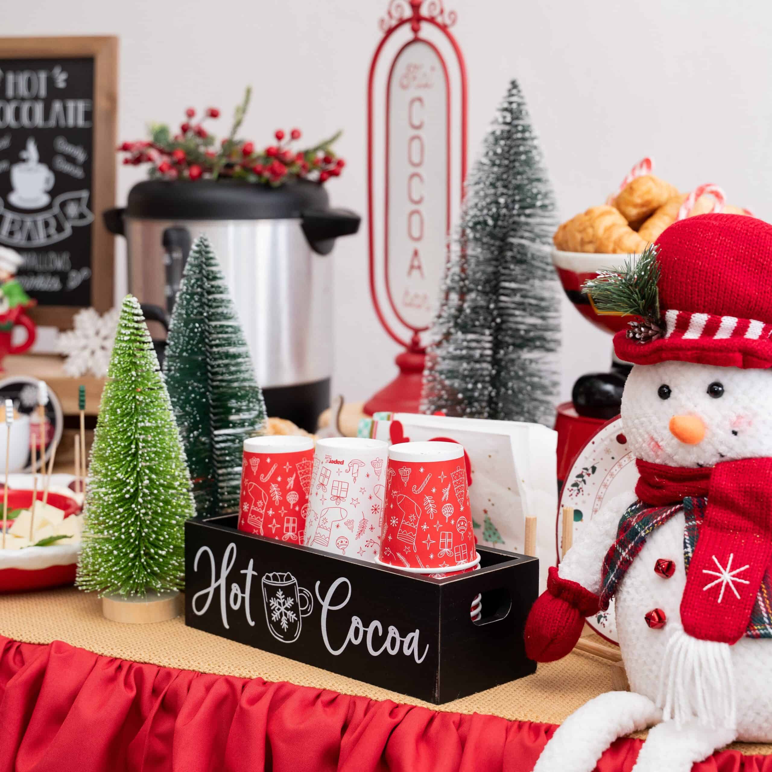Hot Cocoa Box Station With a Snowman Greeter