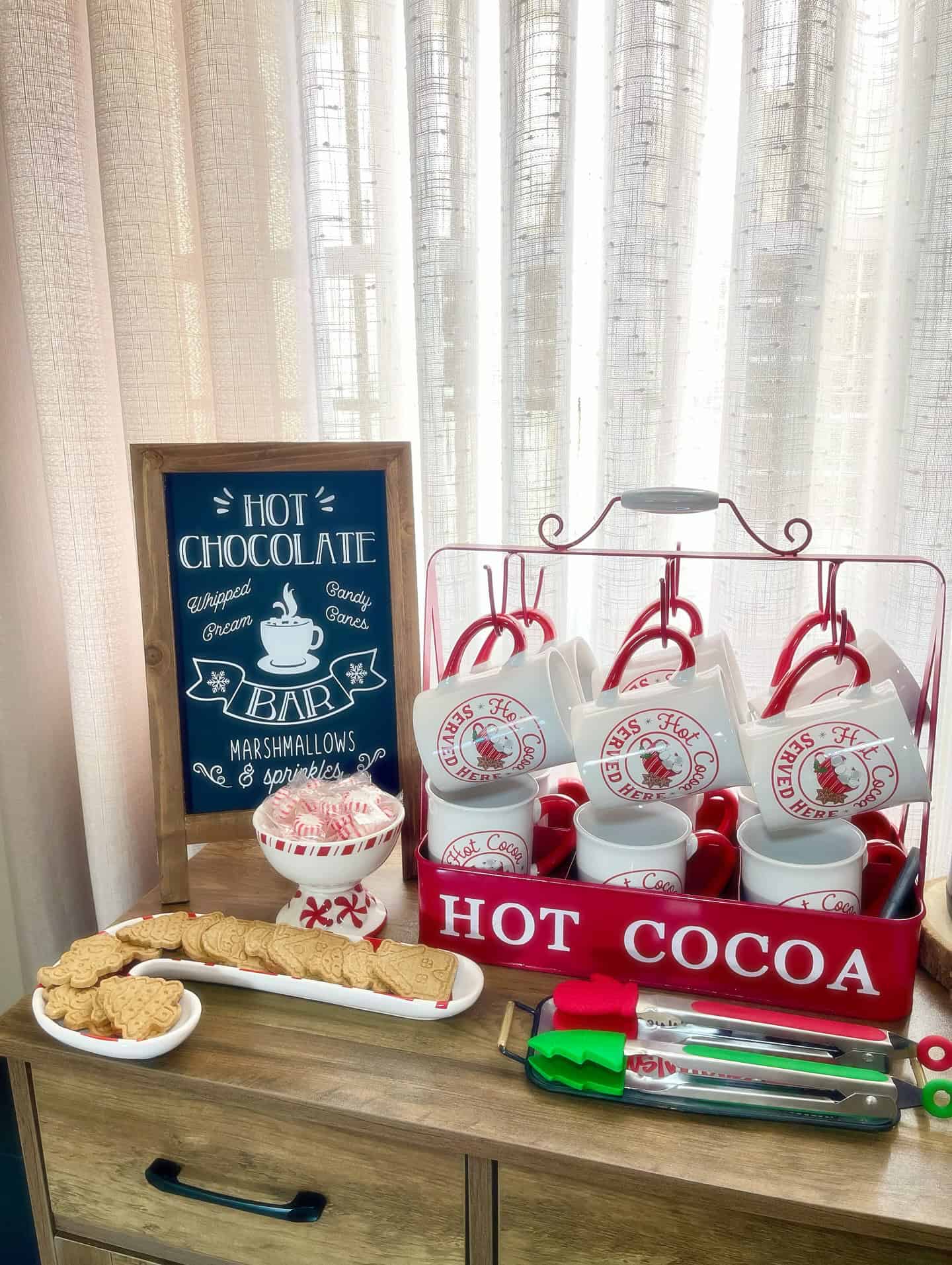 Hot Cocoa Served Here Mug Rack Station