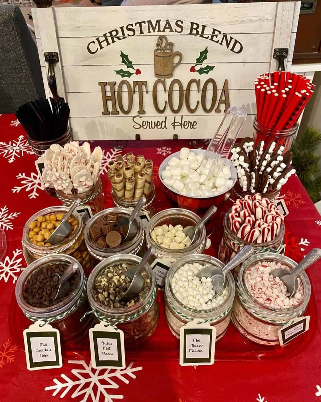 Mason Jar Toppings for a Christmas Cocoa Bar