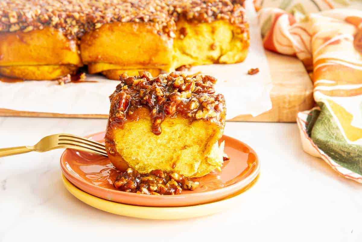 Pumpkin Caramel Sticky Buns with Pecans - Sense & Edibility