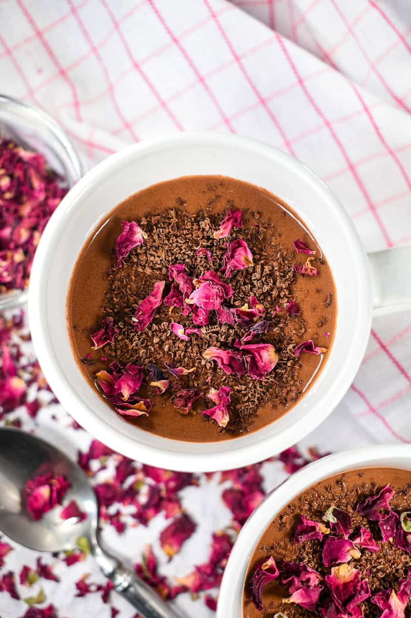 Raspberry and Rose Hot Chocolate • baste cut fold