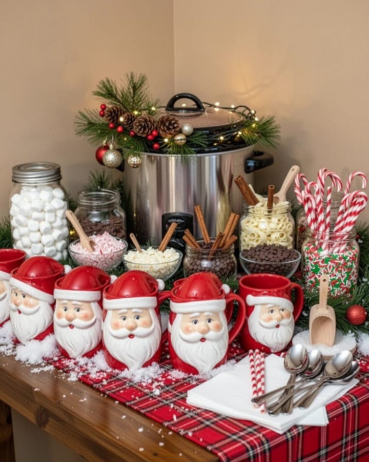 Santa Mug Hot Cocoa Station for Christmas