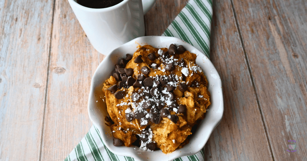 Slow Cooker Pumpkin Waffle Casserole (Easy Fall Breakfast or Dessert!)