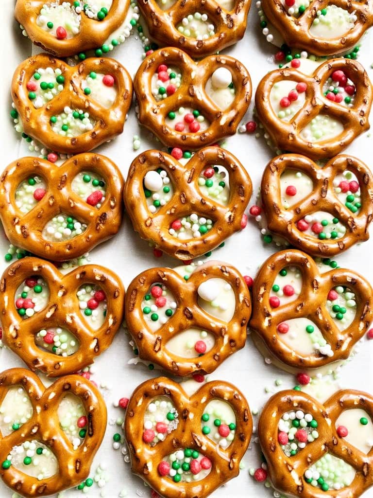 White Chocolate Christmas Pretzel Treats